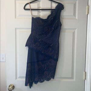 BCBGMaxAzria One Shoulder Blue Dress